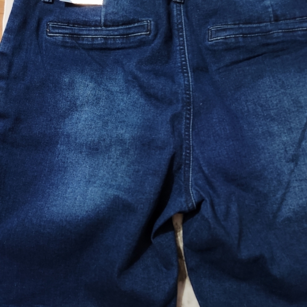 Sandpiper Jean Shorts Bermuda Shorts Denim Blue 14P Embroidered Decor - Picture 4 of 11